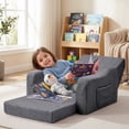 thumbnail image 6 of Babyeap 3-in-1 Kids Sofa,Toddler Sofa Bed Fold Out,Comfy Kids Couch,Convertible Baby Chair for Girls and Boys,Deep Gray, 6 of 11