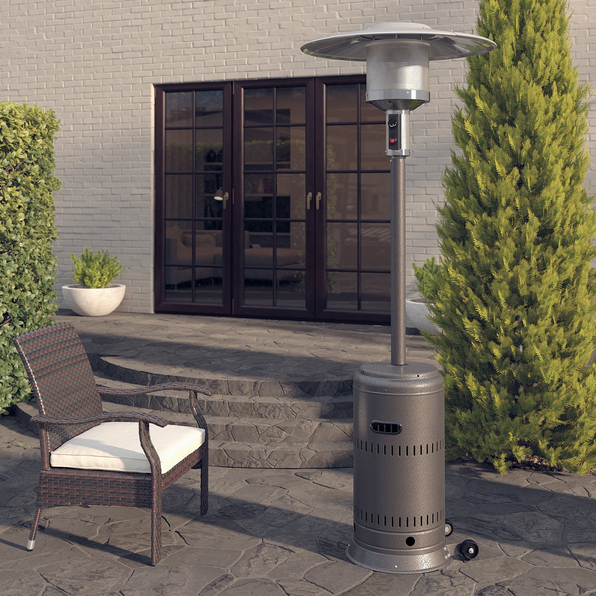 Fire Sense Freestanding Gray Propane Patio Heater - Walmart.com