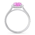 thumbnail image 4 of 2.15 Carat Elegant Oval Shape Pink Sapphire Gemstone & Real Diamond Engagement Ring for Ladies Solid 18K White Gold Size 11.5 by Diamond-Capitals, 4 of 7