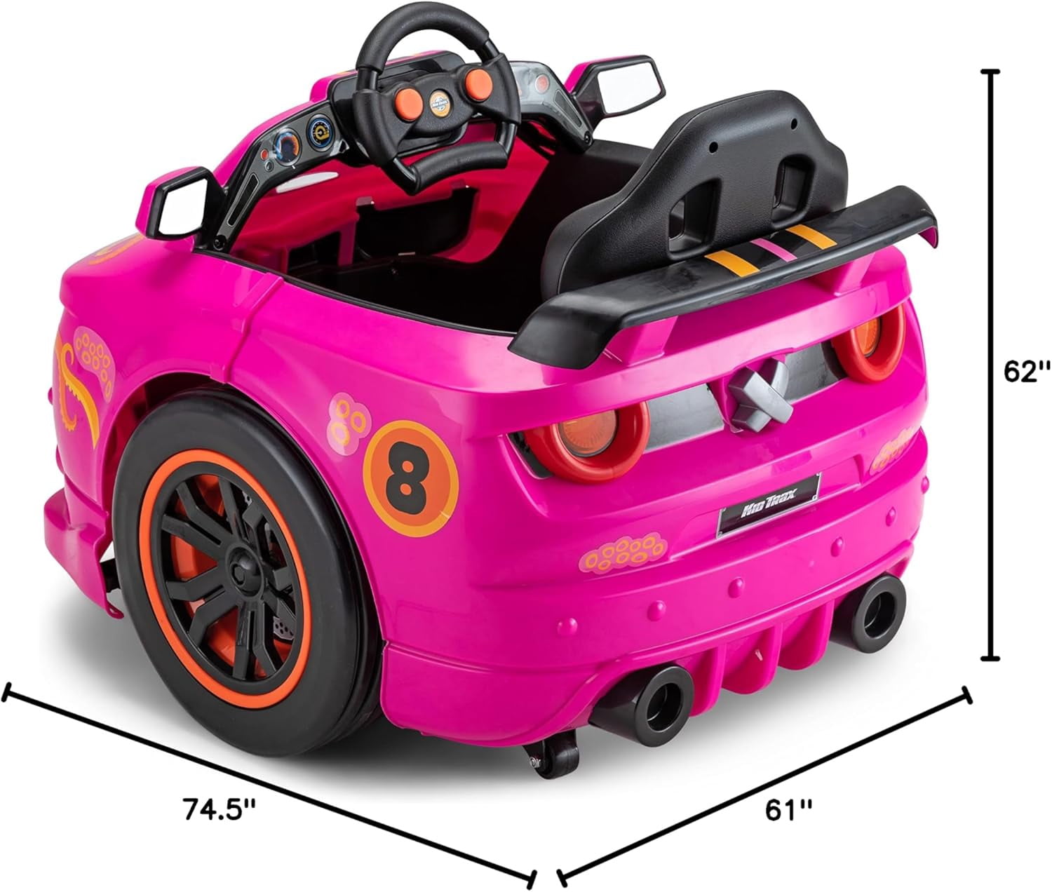 Kid Trax Dizzy Racers 6V Ride On Electric Car – 360° Spin, Up to 66lbs, Ages 2-5, Pink