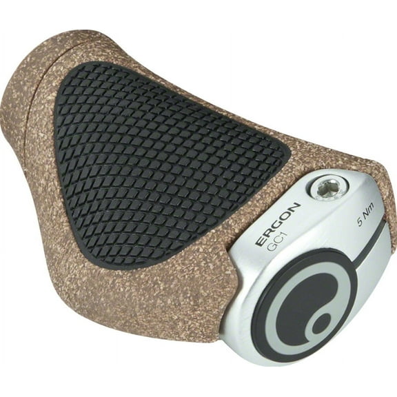 Ergon GC1 BioKork Lock-On Grips for Swept Back City Handlebars: Black Tan