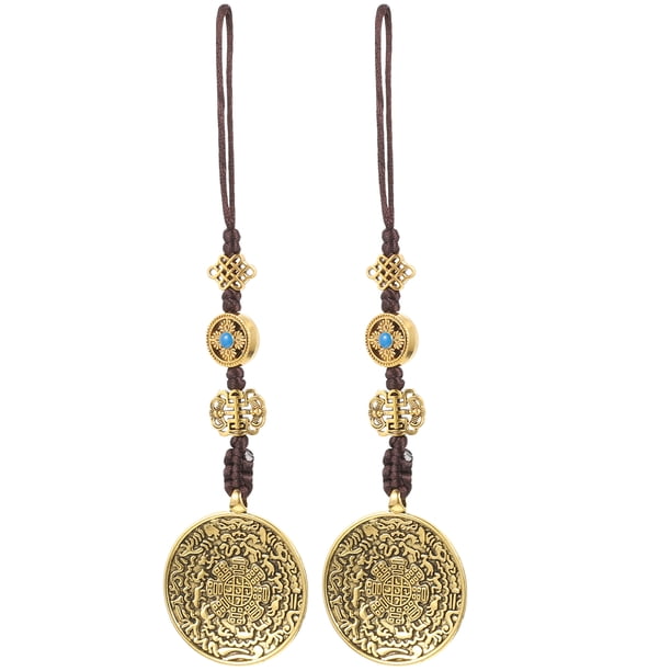 2 piezas Collar de cadena de suéter colgante colgante de cuerda tibetana
