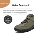 thumbnail image 2 of Mens Hiking Boots Non-slip Breathable Comfortable Driving Outdoor Shoes Lightweight Casual Oxford Ankle Boots Green 6.5 US, 2 of 7