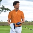 thumbnail image 4 of Daiia Orange Glitter Pattern Men’s Polo Shirts,Solid Deck Shirt,Classic Fit, Breathable Cotton Polo for Casual and Sport Wear-XX-Large, 4 of 7