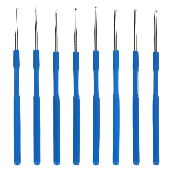 8 Pcs Pen-type Crochet Hooks Ergonomic Knitting Hook Craft DIY Blue