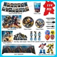 thumbnail image 3 of Transformers Birthday Decorations, 114pcs Transformers Tableware - Brown Banner Balloons Cake Topper Backdrop Plates Tablecloth Etc Party Supplies, 3 of 7