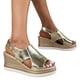 thumbnail image 3 of WILLBEST Sandalias De Piso Para Mujer Sandalias Metálicas Con Cuña Y Talón Descubierto Para Mujer, Sandalias Bohemias De Verano, 3 of 9