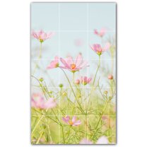 Picture-Tiles.com: Flowers Ceramic Tile Wall Mural WAL500625-35S. 12.75"W x 21.25"H using (15) 4.25" x 4.25" Ceramic Tiles-Satin Finish