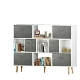 thumbnail image 2 of QXDRAGON 4-Tire Storage Shelf Organizer Bookcase Square Cubby Cabinet Bedroom, 2 of 7