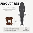 thumbnail image 5 of 22" Retro Round End Table - Solid Wood Side Table with Shelf & Carved Legs for Living Room, Farmhouse Style in Cherry, 5 of 9