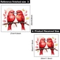 thumbnail image 4 of Par de pegatinas de pared románticas con pájaros del amor, loros rojos, 30 x 30 cm, 4 of 4