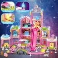 thumbnail image 2 of UQN Dollhouse Kit for Girls Ages 3-6, 471PCS Pink Castle Toys with Slide, Track, Lights, DIY 11 Rooms 4 Balconies Furniture, Pretend Play Toys Birthday Gift for Girls Kids 4 5 6 7 8 Years Old, 2 of 7