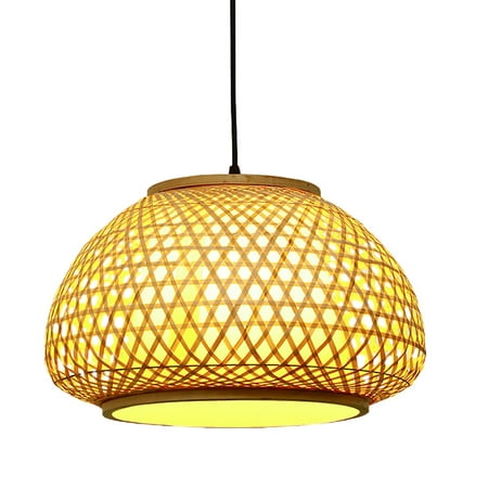 

NUOLUX 1Pc Classic Chandelier Decorative Woven Bamboo Light Rustic Loft Lamp (Khaki)