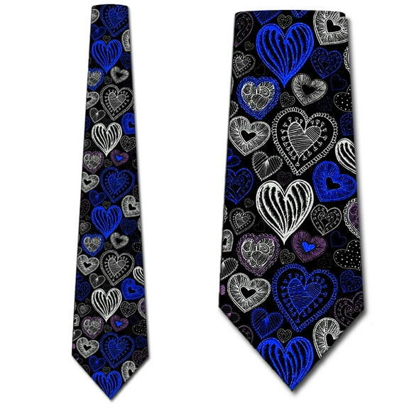Valentines Day Ties Mens Holiday Heart Necktie by Three Rooker