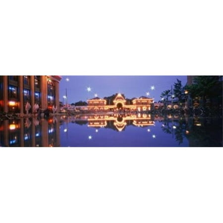 Panoramic Images Ppi68604l Buildings In An Amusement Park Lit Up