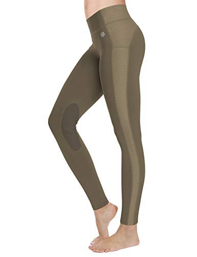 melupa Women's Riding Tights Knee-Patch Breeches Equestrian Horse Pants Schooling Riding Leggings with Zipper Pockets 