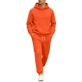 thumbnail image 2 of Dwelliawo Mens Hoodie Sweatsuit 2 Piece Heavyweight Solid Color Fleece Hoodie Jogging Sport Pants Set Casual Fall Winter Suits with Pockets Saffron 2XL, 2 of 5