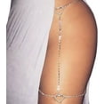 thumbnail image 5 of Lunfar Heart Leg Chain Rhinestone Thigh Chain Silver Crystal Leg Chain Rhinestone Waist Chain Belly Jewelry for Women Party, 5 of 5