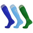thumbnail image 1 of Kids Knee High Soccer Socks - 3 Pairs Long Football Socks, 1 of 5