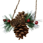 Artificial Pine Cone Hemp Rope Pendant Door Hangers Twine Decorate Christmas Accessories Snowflakes Pendants Decorations