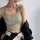 thumbnail image 5 of Camisola de algodón tejida con tirantes anchos para cubrir el pecho, prenda exterior sin mangas de verano para mujer, top ajustado para chica sexy, 5 of 6