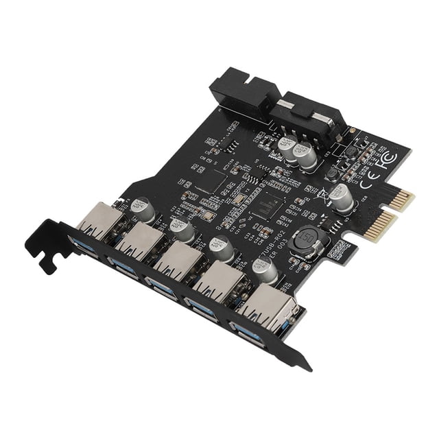 Tarjeta de expansión USB 3.0 de 5 Puertos, SE Adapta Un Conector de Cualquier PCI Express, Admite Múltiples Dispositivos USB, 70% Más Ráspida Con Protocolo de Transferencia