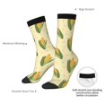 thumbnail image 4 of Fotbe Yellow Corn Pattern Long Socks for Men & Women – Breathable & Stretchy Compression Socks, Ideal for Running, Travel, and Everyday Wear Size 5-11, 4 of 6