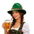 thumbnail image 2 of EazyTech Unisex Bavarian Hat Traditional German Oktoberfest Hat with Tricolor Cord and Feather for Festival, 2 of 8