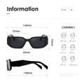 thumbnail image 3 of Gafas de sol Kimorn Rectangle K1307 para hombre y mujer, color negro, 3 of 7