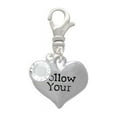 thumbnail image 2 of Delight Jewelry Silvertone Follow Your Heart - Silvertone Clip on Charm with Clear Crystal Drop, 2 of 4