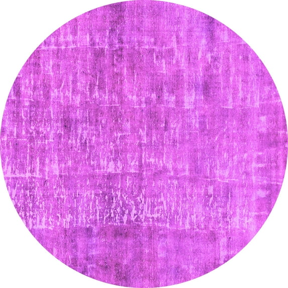 Ahgly Company Indoor Round Abstract Pink Modern Area Rugs, 7' Round