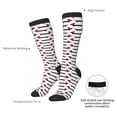 thumbnail image 4 of Xecao Christmas Dachshund print thigh-high socks, crafted for both men and women with a stretchy, high-opaque design perfect for daily wear, 4 of 6