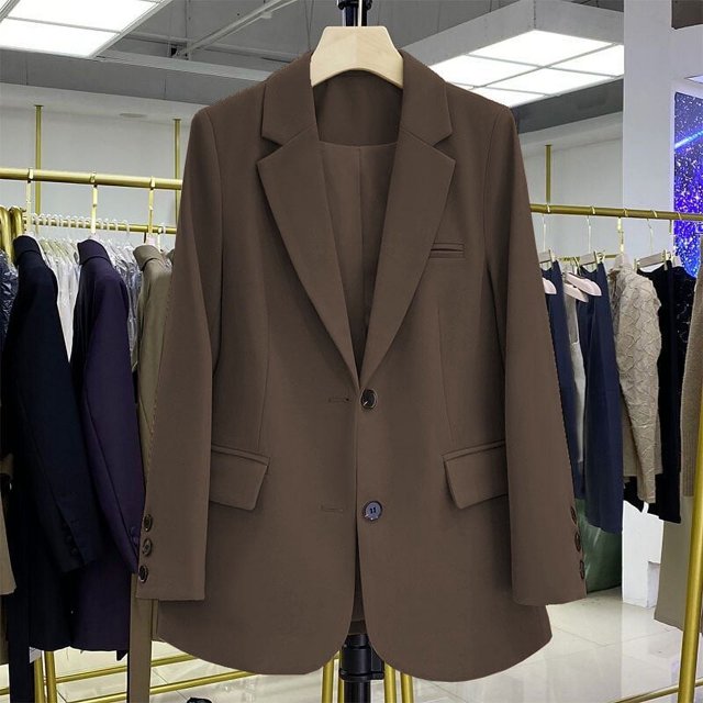 Petit Costume Noir Veste Décontractée pour Femmes Style Coréen Design Sens Manteau