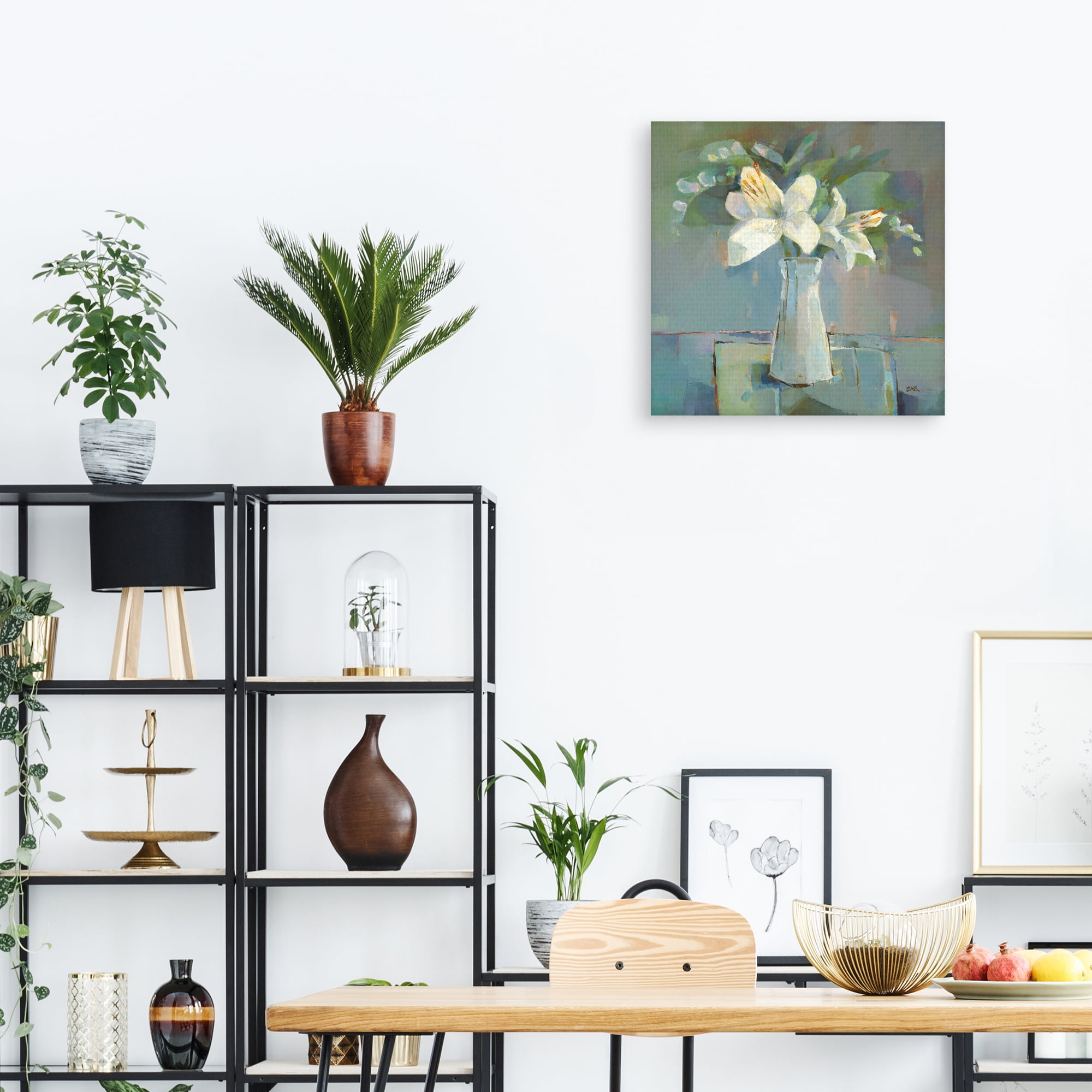 Lillies and Freesias by Sarah Simpson Canvas Art Print