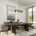 thumbnail image 4 of LNC 4-Light Farmhouse Black Linear Chandelier with Mason Jar Glass for Kitchen Island, 4 of 12