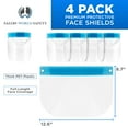 thumbnail image 2 of Face Shields (Pack of 4) - Ultra Clear Protective Full Face Shields to Protect Eyes, Nose and Mouth - Anti-Fog PET Plastic, Elastic Headband, 2 of 6