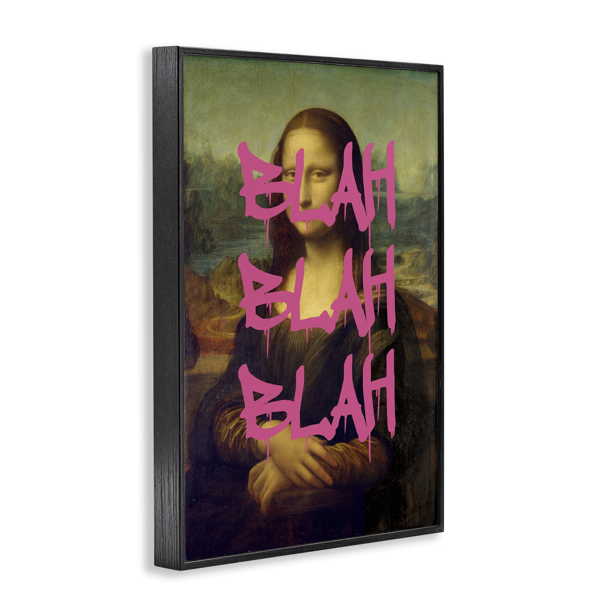 Graffiti Over Mona Lisa Black Framed Giclee Art, design by Masters Redux