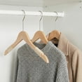 thumbnail image 3 of Unique Bargains 2Pcs Wood Rope Nonslip Hangers Natural 15x0.5in, 3 of 6