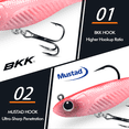 thumbnail image 5 of TRUSCEND Duramax Soft Fishing Lures with BKK Hooks, Easy Catch Curly & T-Tail for Trembly Sinking & Vibrating Swim, UV or Glow Effect for All Conditions, Pre-rigged Swimbait for Bass Trout Crappie, 5 of 9