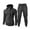 Gray, variant on ibiyuan Men 2 Piece Sweat Suit Long Sleeve Autumn Winter Casual Outfits Hoodies Hoody Sweatshirt Drawstring Pants Tracksuits Sportwear Set,Dark Gray