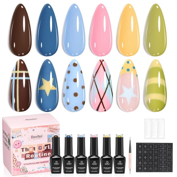 Beetles Gel Polish Set - That Girl Routine 6 Colors for Back to School Nail