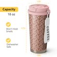 thumbnail image 5 of Leopard Print 18oz Double Drinking Coffee Mug – Vacuum Insulated Stainless Steel Travel Cup with Leakproof Lid, 316 Steel Thermos Tumbler for Hot & Cold Beverages, 5 of 6
