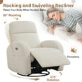 thumbnail image 4 of Aemeios Corduroy Swivel Rocker Glider Power Recliner Nursery Rocking Chair with USB and Type-C Ports, White, 4 of 8