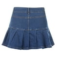 thumbnail image 5 of Women Mid Waisted Jean Skirts Fashion Iron Chain Skirt Casual Ruffle Dress, 5 of 6