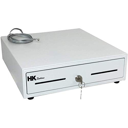 HK SYSTEMS 13" White Heavy Duty POS Interface Cash Drawer with 4Bill/5Coin