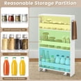 thumbnail image 3 of GVN Mobile Shelving Unit Organizer Utility Cart,Narrow Mobile Serving Cart with Open Shelves for Kitchen Bathroom Living Room-Off White, 3 of 9
