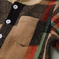thumbnail image 6 of JUjie Boys Clothes Plaid Hooded Shirt 2pcs Outfit, Button Front Toddler Fall Winter Hoodie & Sweatpants Set Z04 Brown 9-12 Months, 6 of 7