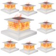 thumbnail image 1 of Solar Post Cap Lights Dynaming, paquete de 8, llama blanca parpadeante, 1 of 9