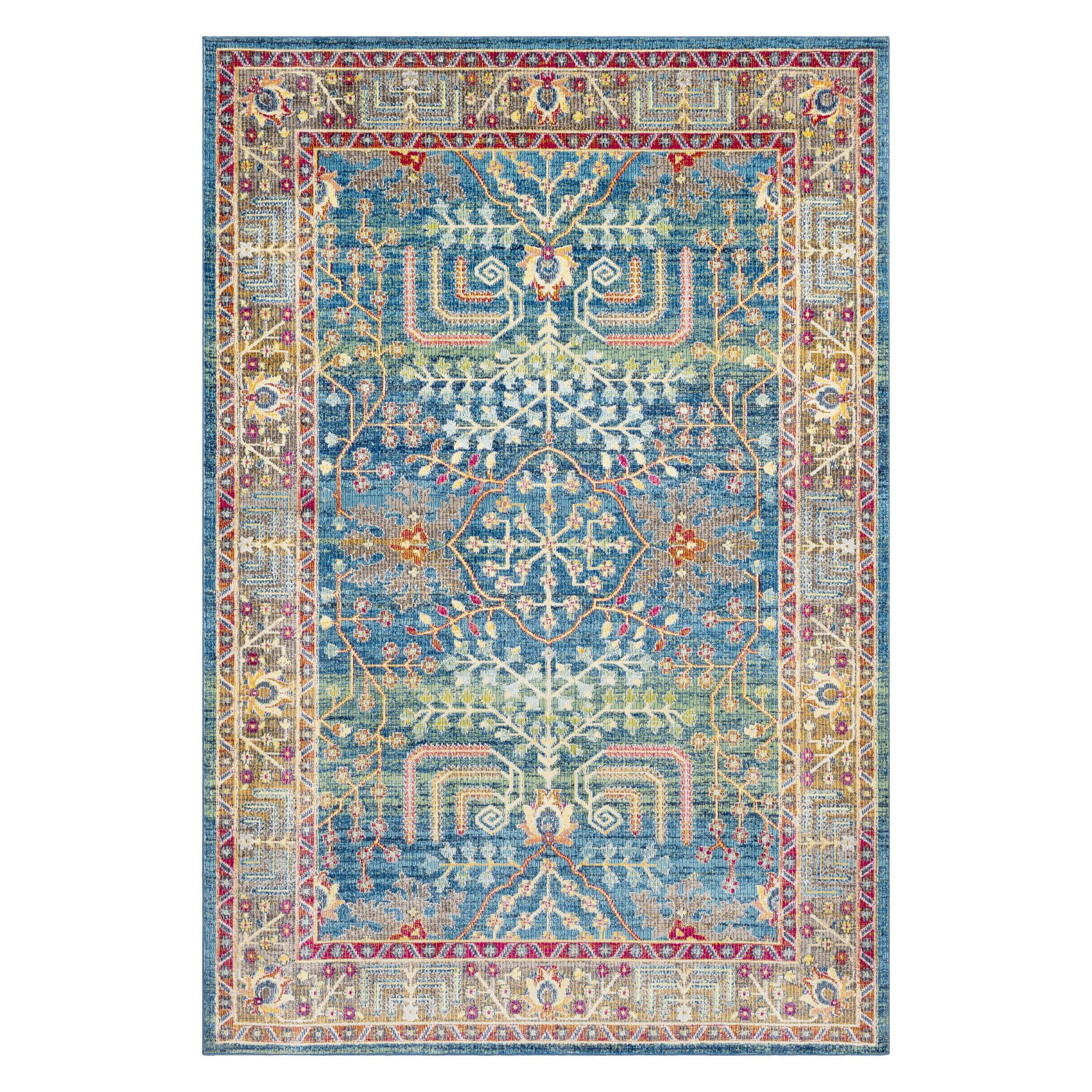 Surya Aura Silk Geometric Floral Indoor Area Rug