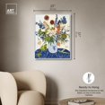 thumbnail image 5 of Dahlia Dream in Delft Blue Canvas Modern Farmhouse by Art Remedy, White Frame, 24 x 30, 5 of 7